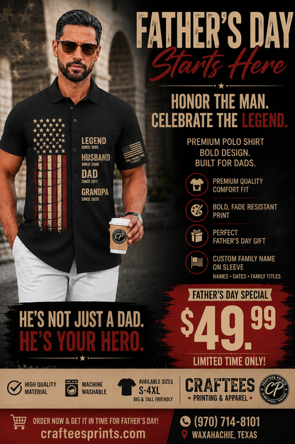 Father's Day Button Up Dress Shirt