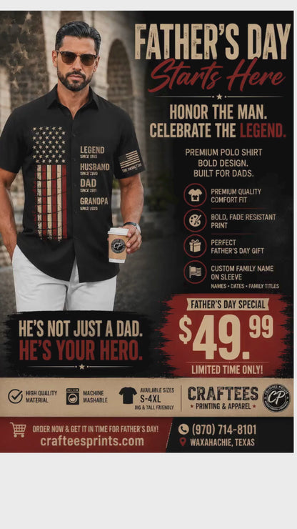 Father's Day Button Up Dress Shirt
